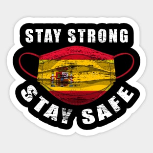 Stay Strong Stay Safe Spain Mask Solidarity Awareness Sticker